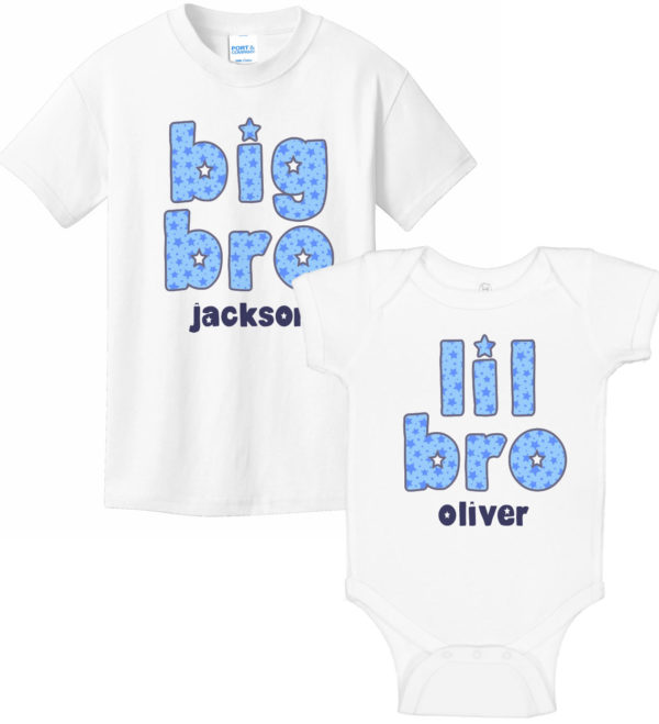 Big Bro & Lil Bro Onesie & T-Shirt Set - Stars