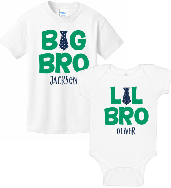 Big Bro & Lil Bro Onesie & T-Shirt Set - Tie