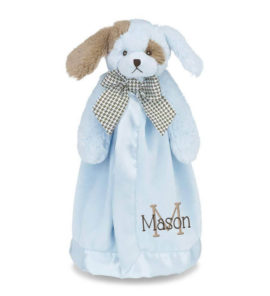 Blue Dog Snuggle Blanket with Name & Initial