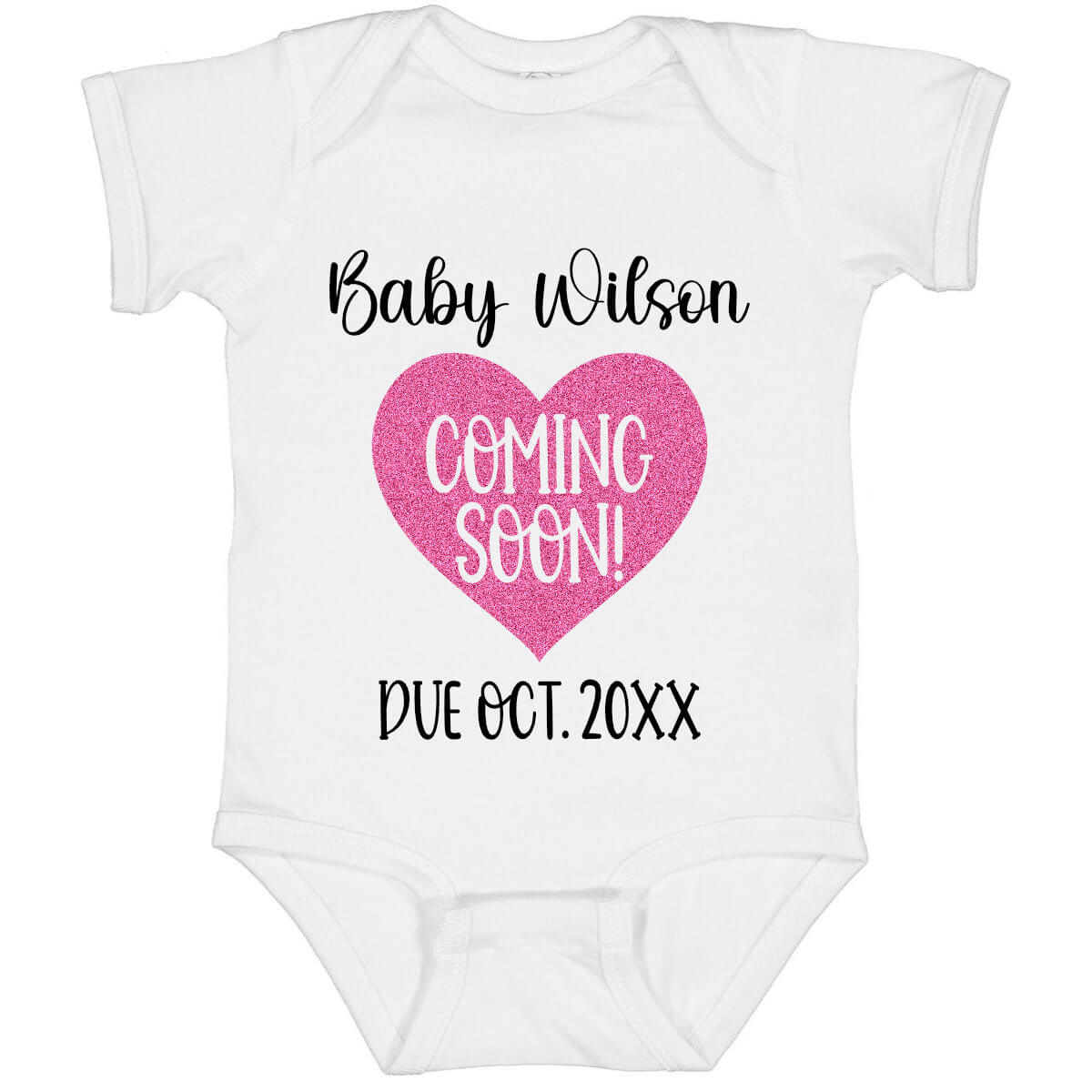 Coming Soon Onesie with Name & Due Date | Personalized Babies