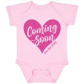 Coming Soon Heart Onesie with Date