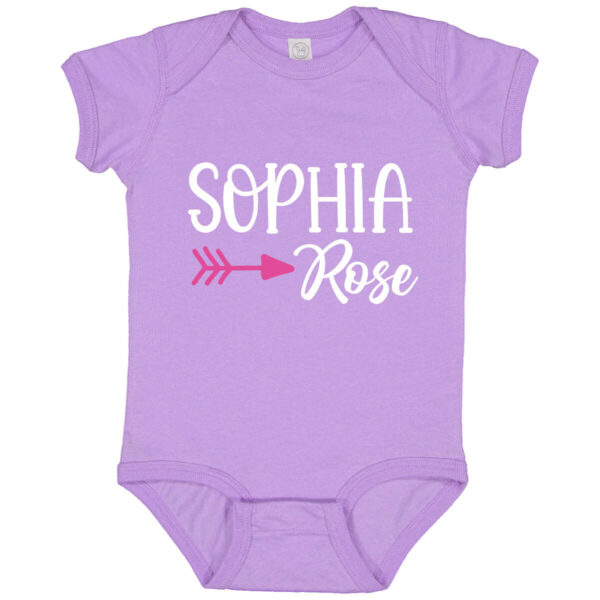 Baby Girl Onesie with Name & Arrow