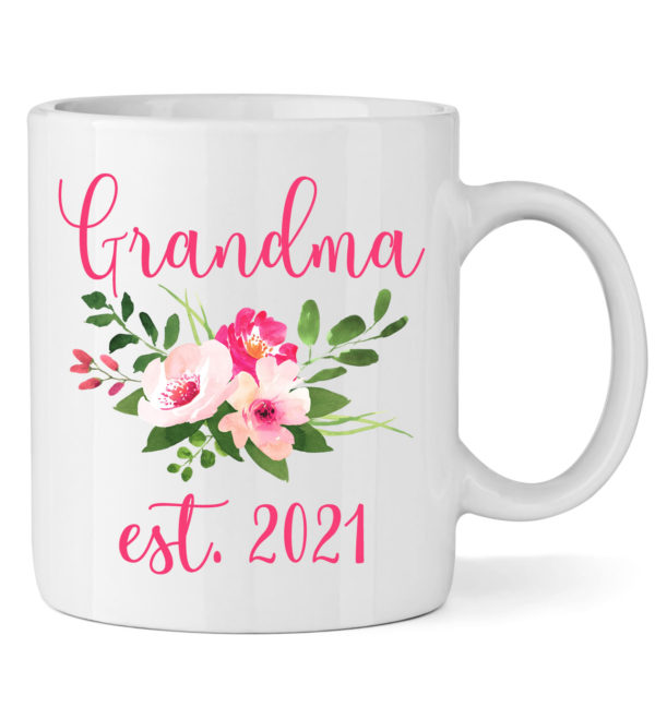 Floral Grandma Mug with Date