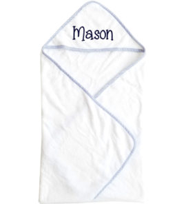 Hooded Baby Boy Towel with Name