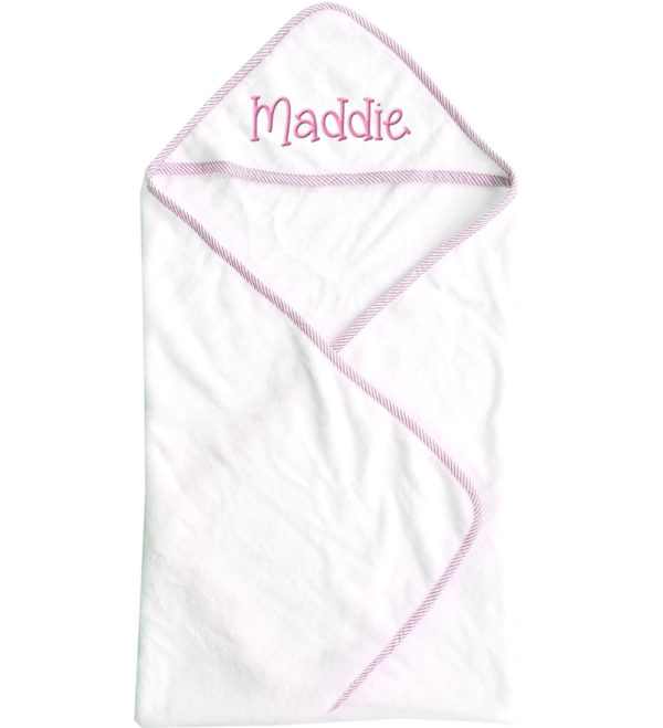 Hooded Baby Girl Towel with Name
