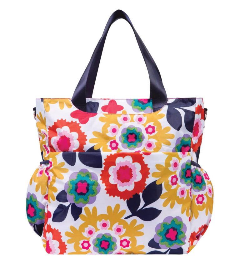 Monogrammed Diaper Bag Tote - Colorful Floral | Personalized Babies