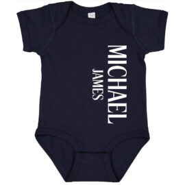 Baby Boy Onesie with Vertical Name