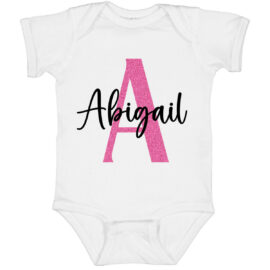 Baby Girl Onesie with Name & Initial