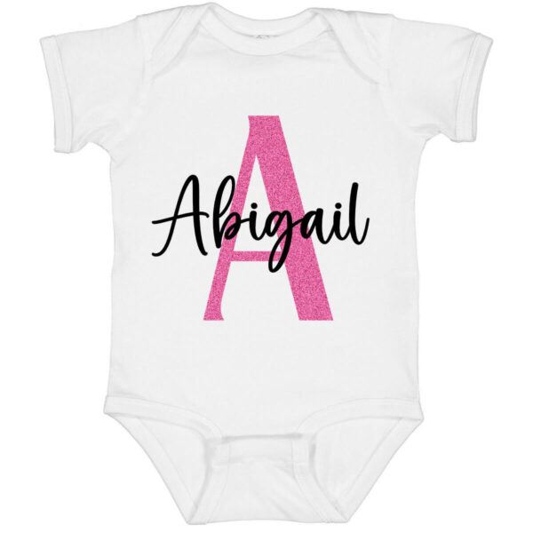 Baby Girl Onesie with Name & Initial