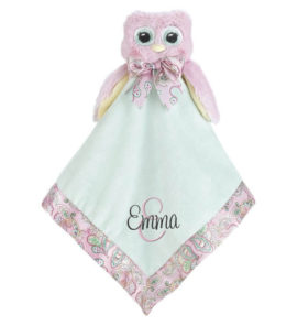 Owl Snuggle Blanket with Name & Initial