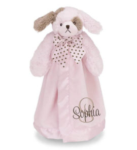 Pink Dog Snuggle Blanket with Name & Initial