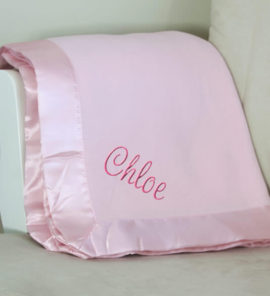 Pink Plush Baby Girl Blanket with Name