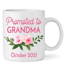 Promoted to Grandma Mug with Flowers