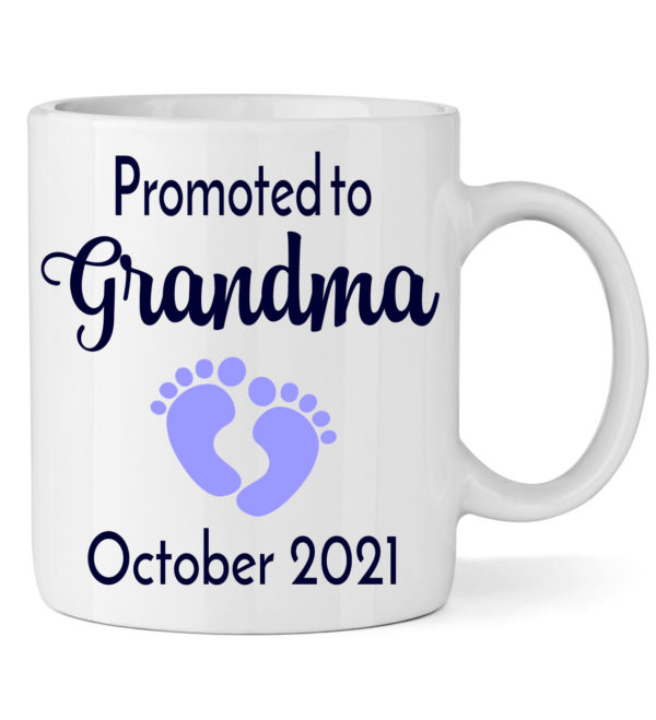 Promoted to Grandma Mug with Footprint